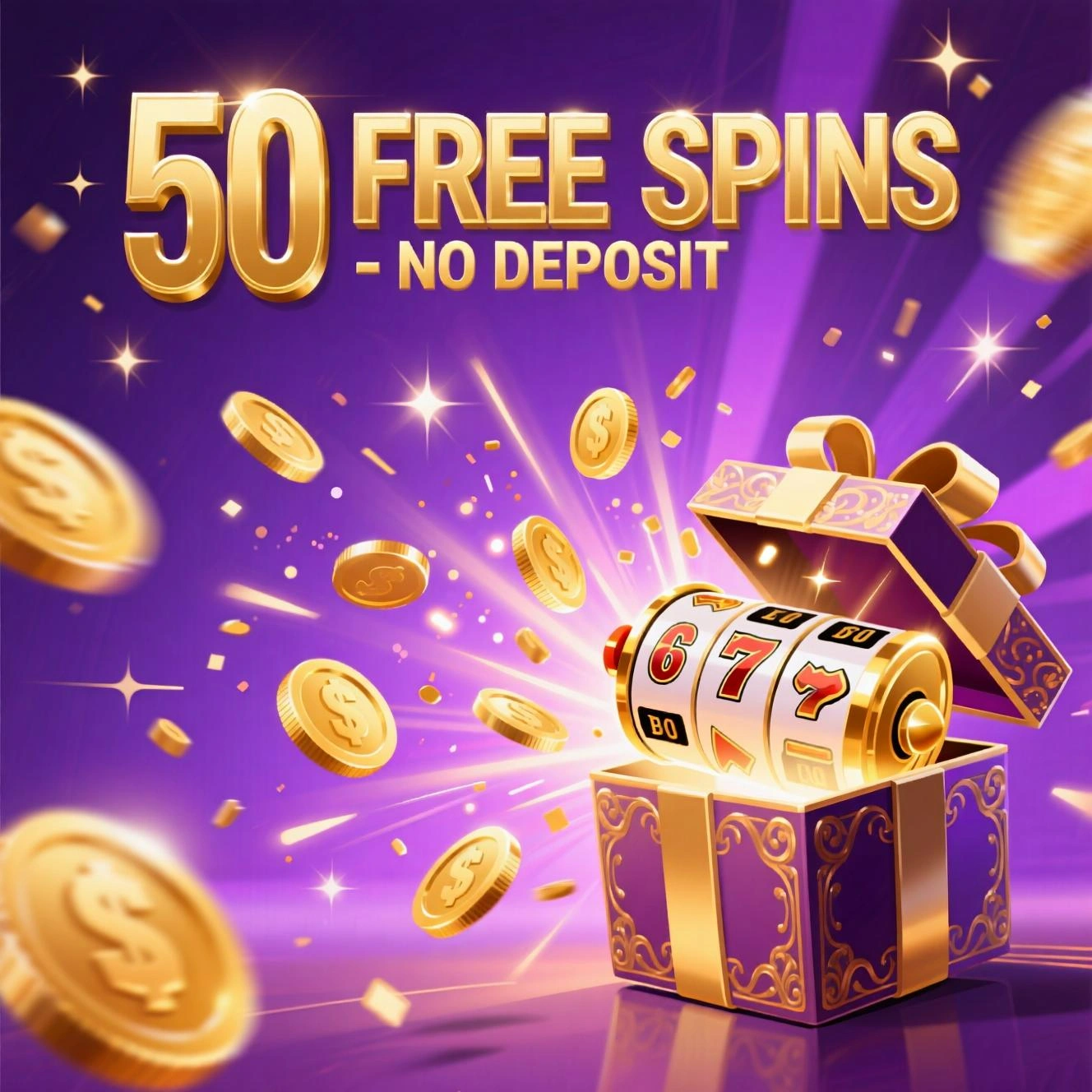 Bonus bez depozytu - 50 darmowych spinów za rejestrację